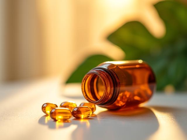 KSM-66 Ashwagandha capsules in premium glass bottle